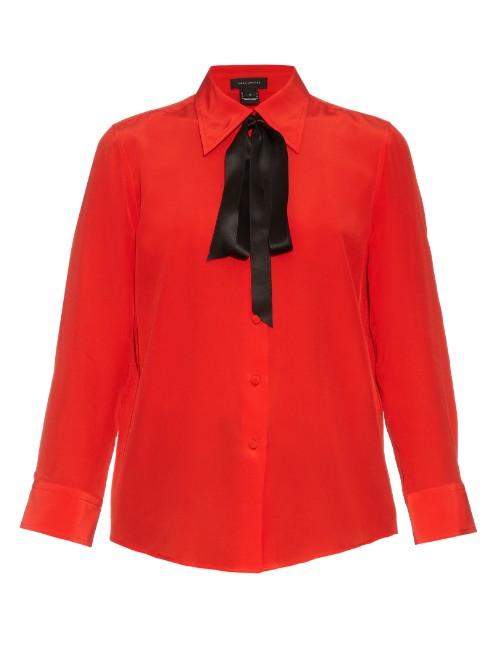 Marc Jacobs Tie-neck Crepe De Chine Shirt