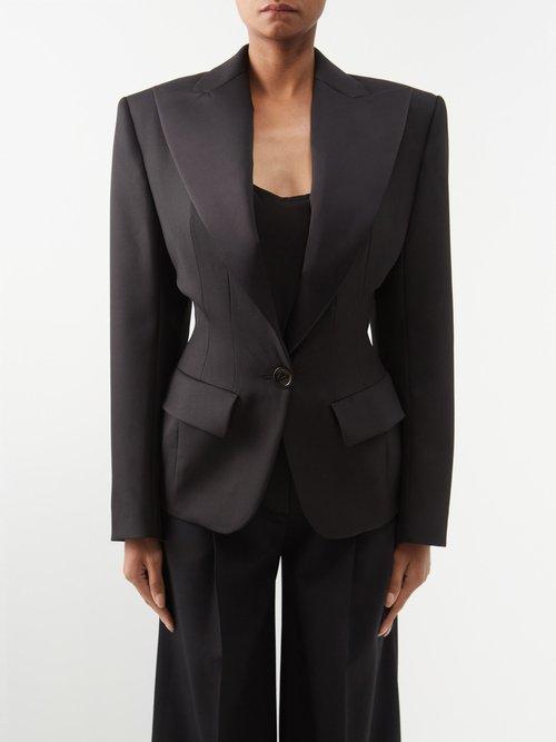 Alexandre Vauthier - Hourglass-waist Wool Jacket - Womens - Black