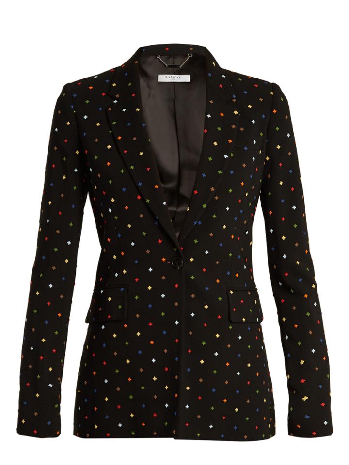 Givenchy Micro-cross Appliqu Single-breasted Cady Jacket