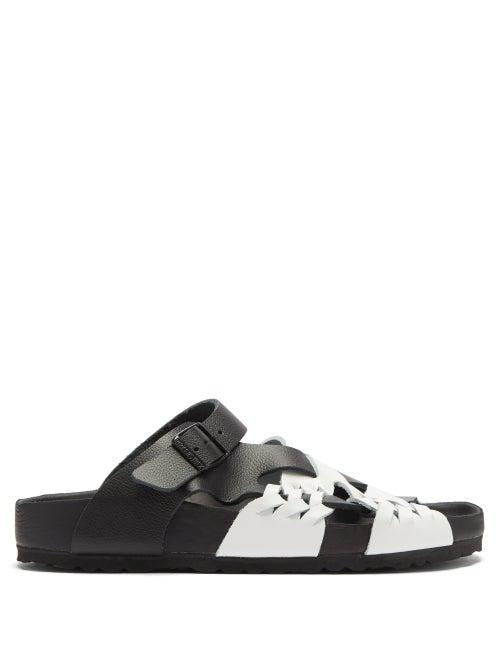 Matchesfashion.com Birkenstock X Csm - Tallahassee Woven Leather Slides - Womens - Black White