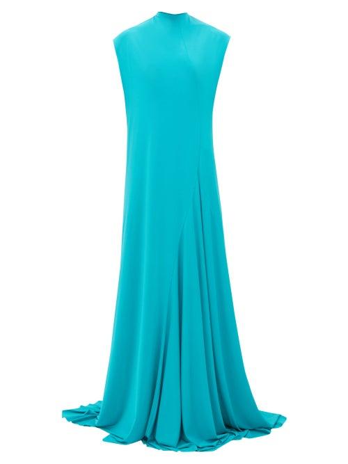 Matchesfashion.com Balenciaga - Sleeveless Draped Jersey Gown - Womens - Blue