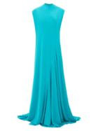 Matchesfashion.com Balenciaga - Sleeveless Draped Jersey Gown - Womens - Blue