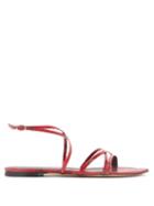 Matchesfashion.com Isabel Marant - Apopee Python-effect Leather Sandals - Womens - Red