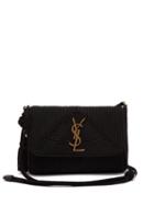 Matchesfashion.com Saint Laurent - Kate Woven Satin Cross Body Bag - Womens - Black