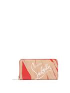 Matchesfashion.com Christian Louboutin - Panettone Wallet Zip Around Leather Wallet - Womens - Brown Multi