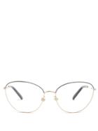 Valentino Oval Cat-eye Metal Glasses