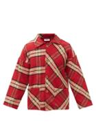 Erl - Plaid Panelled Jacket - Mens - Red
