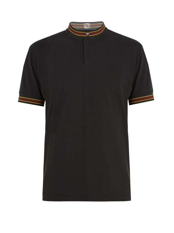 Fendi Striped-trim Cotton-piqu Polo Shirt
