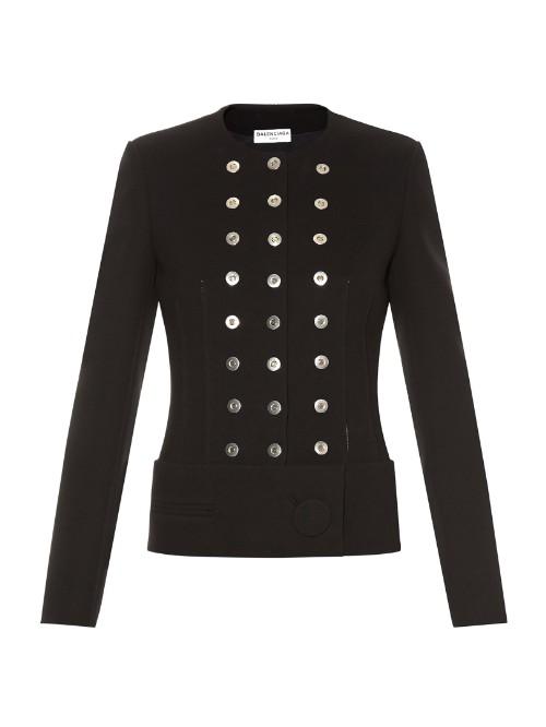 Balenciaga Rivet-detail Collarless Jacket