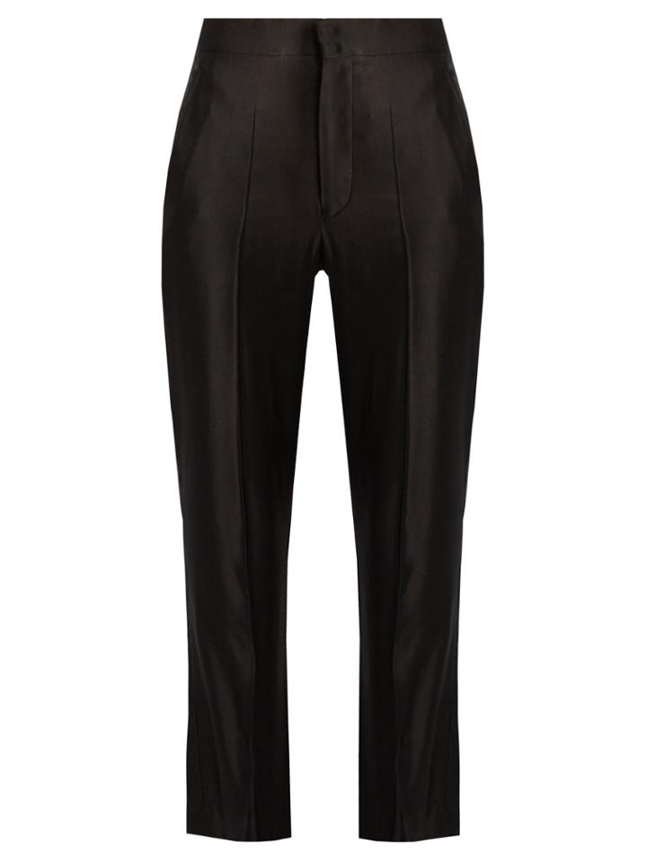 Isabel Marant Roan High-rise Sandwashed-satin Trousers