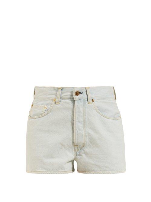 Matchesfashion.com Golden Goose Deluxe Brand - Judy High Rise Denim Shorts - Womens - Light Denim