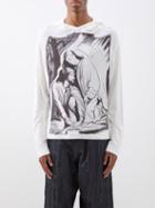 Maximilian Davis - Guardian Angel-print Jersey Hooded Sweatshirt - Mens - Ivory Black