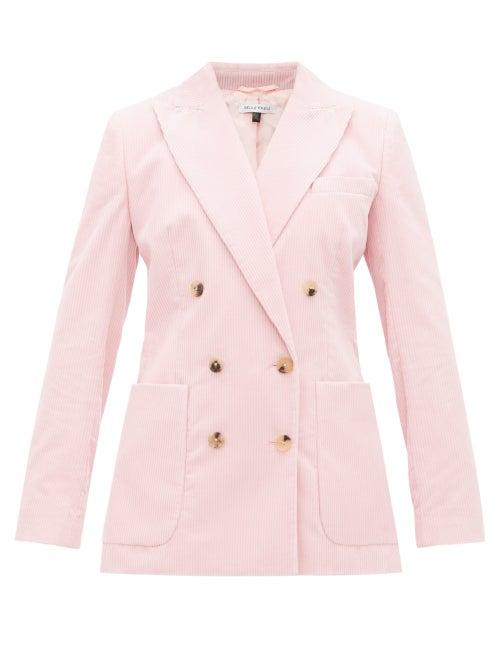 Matchesfashion.com Bella Freud - Bianca Double Breasted Corduroy Blazer - Womens - Pink