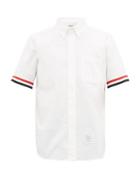 Matchesfashion.com Thom Browne - Tricolour Striped-cuff Cotton-oxford Shirt - Mens - White