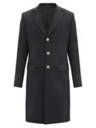 Matchesfashion.com Givenchy - Single-breasted Wool-blend Coat - Mens - Black