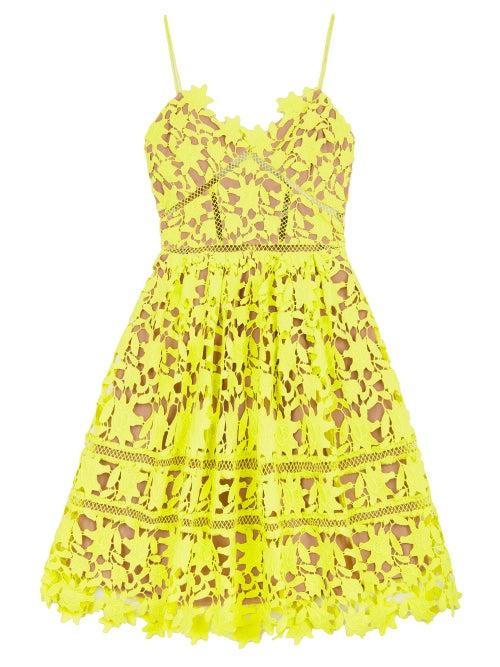 Matchesfashion.com Self-portrait - Azaelea Lace Mini Dress - Womens - Green