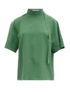 Matchesfashion.com Tibi - Chalky Cut Out Blouse - Womens - Green