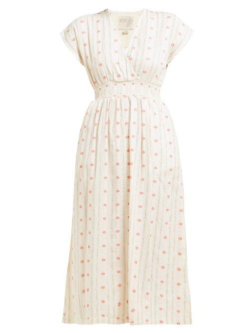 Matchesfashion.com Ace & Jig - Fay Tulip Jacquard Cotton Dress - Womens - Ivory