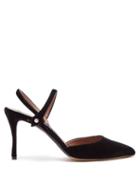 Matchesfashion.com Tabitha Simmons - Ariel Slingback Velvet Pumps - Womens - Black