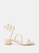 Rene Caovilla - Cleo 35 Crystal-embellished Satin Sandals - Womens - Gold