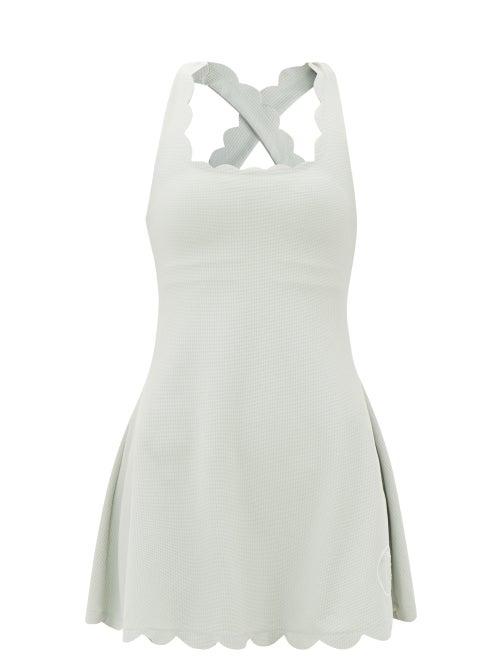 Marysia Sport - Serena Scalloped Mini Dress - Womens - Light Blue / Grey