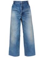 Balenciaga - Wide-leg Cropped Jeans - Womens - Light Denim