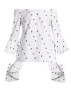 Ellery Delores Off-the-shoulder Fil Coup Cotton Top