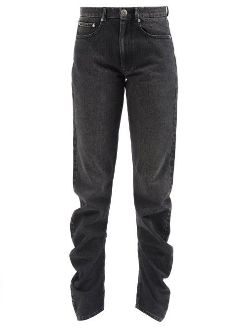 Vaquera - Scrunch Gathered-seam Jeans - Womens - Black