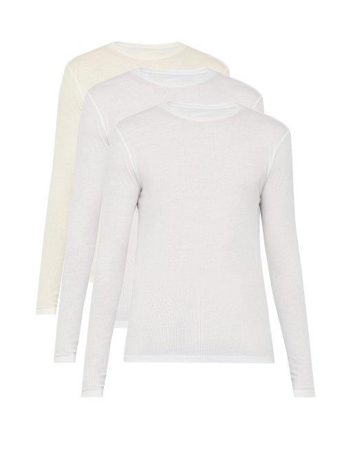 Matchesfashion.com Maison Margiela - Set Of 3 Long Sleeved Cotton T Shirts - Mens - White