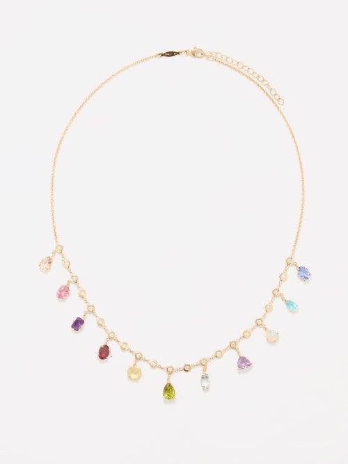 Jacquie Aiche - Shaker Diamond, Gemstone & 14kt Gold Necklace - Womens - Multi