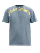 Matchesfashion.com Palm Angels - Logo-print Cotton-jersey T-shirt - Mens - Navy