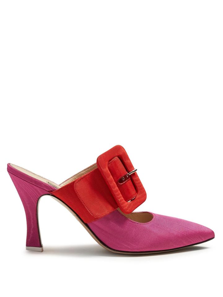 Attico Chloe Arch-strap Faille Mules