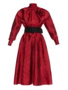 A.w.a.k.e. Imperial Button-detail Brocade Full-skirt Dress
