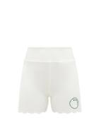 Ladies Activewear Marysia Sport - Billie Jean Scalloped-edge Seersucker Shorts - Womens - White