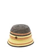 Matchesfashion.com Maison Michel - Souna Striped Raffia And Jute Bucket Hat - Womens - Brown Multi
