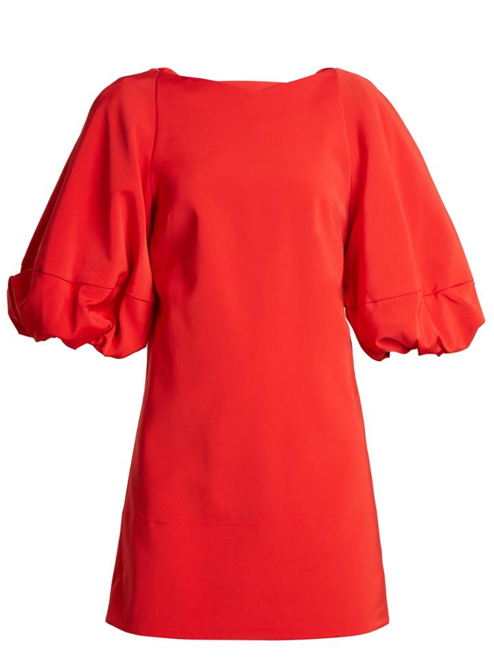 Tibi Balloon-sleeved Faille Mini Dress