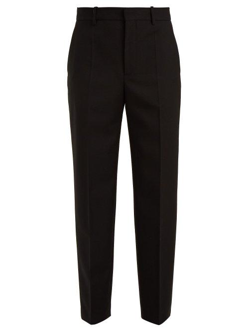 Matchesfashion.com Balenciaga - High Rise Tapered Leg Wool Trousers - Womens - Black