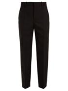 Matchesfashion.com Balenciaga - High Rise Tapered Leg Wool Trousers - Womens - Black