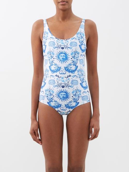 Borgo De Nor - X Talia Collins The Classic Swimsuit - Womens - Blue White