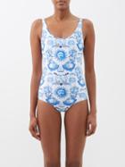 Borgo De Nor - X Talia Collins The Classic Swimsuit - Womens - Blue White