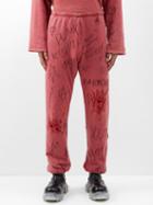 Liberal Youth Ministry - Juvenile Distressed Cotton-jersey Track Pants - Mens - Red