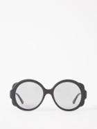 Chlo Eyewear - Mirtha Round Recycled-plastic Sunglasses - Womens - Black Grey
