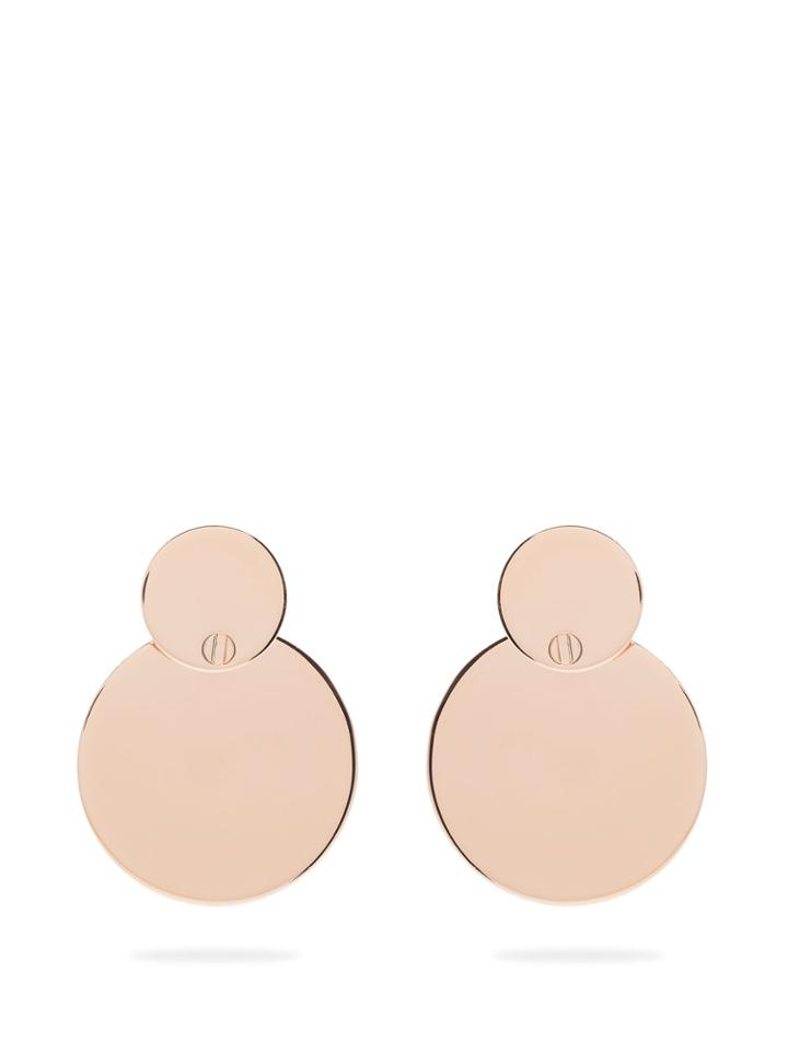 Jil Sander Double Circle Rose Gold-tone Drop Earrings