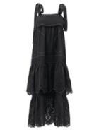 Matchesfashion.com Vita Kin - Charlotte Tiered Linen Dress - Womens - Black