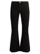 Matchesfashion.com M.i.h Jeans - Lou High Rise Flared Cropped Jeans - Womens - Black