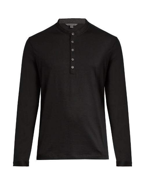 John Varvatos Long-sleeved Wool Henley Top