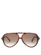 Matchesfashion.com Celine Eyewear - Tortoiseshell Acetate Aviator Sunglasses - Womens - Tortoiseshell