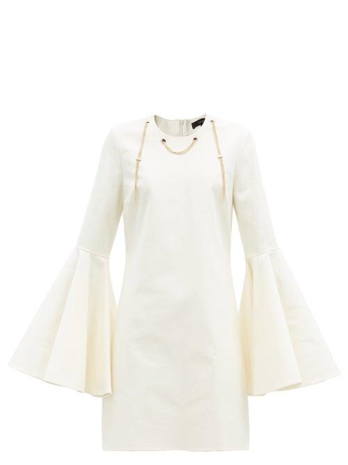 Matchesfashion.com Ellery - Shasta Chain-embellished Cotton-blend Mini Dress - Womens - Ivory