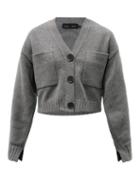 Ladies Rtw Proenza Schouler - Cropped Upcycled Cashmere-blend Cardigan - Womens - Grey