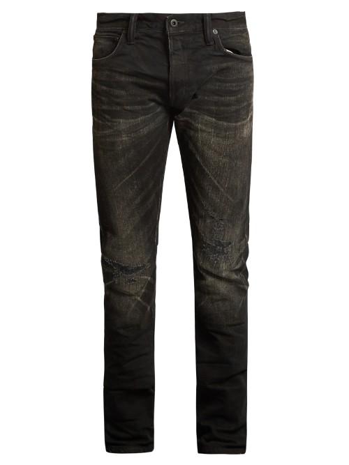 Mastercraft Union Slim Tapered-leg Distressed-knee Jeans